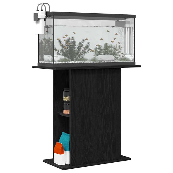 vidaXL Supporto per acquario in rovere nero 75x36x72,5 cm in legno ingegnerizzato