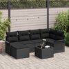 vidaXL Set Divano da Giardino con archiviazione 7 pcs Nero polyrattan