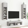vidaXL Mobili TV a Muro con LED 6pz Grigio Sonoma Legno Multistrato