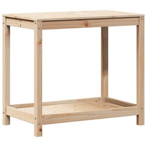 vidaXL Tavolo Invaso con Ripiano 82,5x50x75 cm Legno Massello di Pino