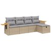 vidaXL Set Divano da Giardino 5 pz con Cuscini Beige Misto Polyrattan