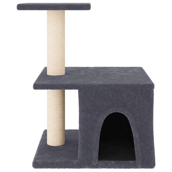 vidaXL Albero per Gatti con Tiragraffi in Sisal Grigio Scuro 48 cm