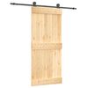 vidaXL Porta scorrevole Naturale e Nero 90 x 210 cm