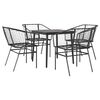 vidaXL Set Mobili da Pranzo per Giardino 5 pz Nero Polyrattan Vetro