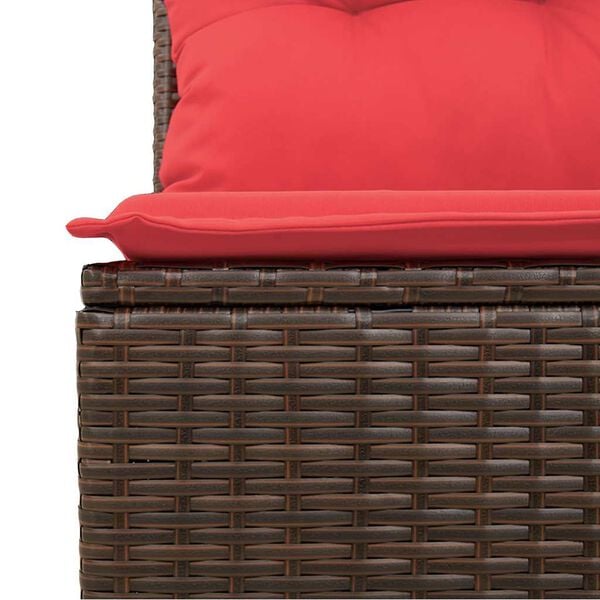 vidaXL Set Divani da Giardino 10pz con Cuscini in Polyrattan Marrone