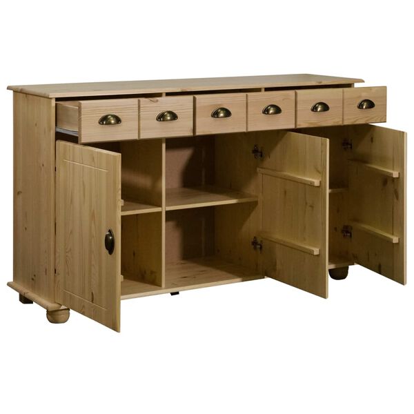vidaXL Credenza 134x39x79,5 cm in Legno Massello di Pino