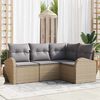 vidaXL Set Divano da Giardino 4 pcs Beige e Grigio Chiaro polyrattan