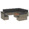 vidaXL Set Divani da Giardino 13 pz con Cuscini Grigio in Polyrattan