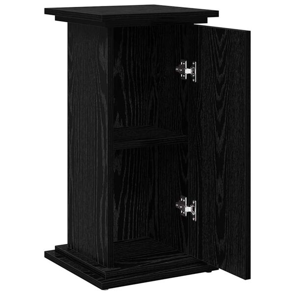 vidaXL Supporto di esposizione con porta Rovere Nero 31 x 30 x 60 cm