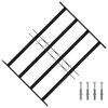 vidaXL Griglia Finestra 75.5 x 60 cm Acciaio verniciato a polvere Nero