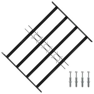 vidaXL Griglia Finestra 75.5 x 60 cm Acciaio verniciato a polvere Nero