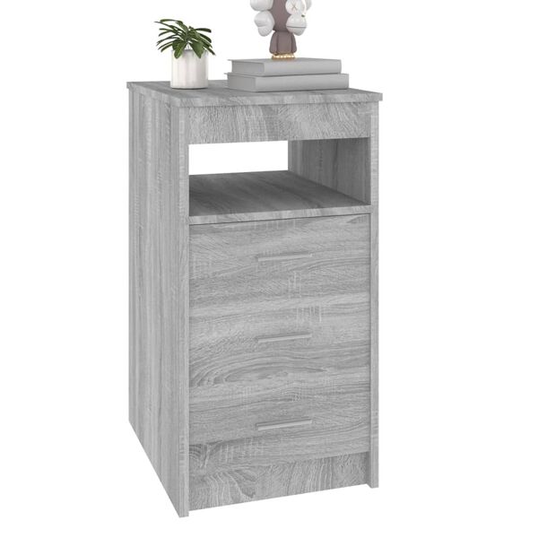 vidaXL Cassettiera Grigio Sonoma 40x50x76 cm in Legno Multistrato