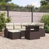 vidaXL Set Divano da Giardino 7 pcs Marrone Poly Rattan