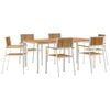 vidaXL Set da pranzo per esterni 7 pz 180 x 90 x 75 cm
