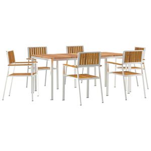 vidaXL Set da pranzo per esterni 7 pz 180 x 90 x 75 cm