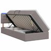 vidaXL Letto con contenitore LED e materasso Tortora 90 x 200 cm
