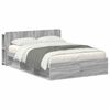 vidaXL Telaio del letto con storage Sonoma grigio 160 x 200 cm