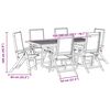 vidaXL Set Pranzo da Giardino 7pz Legno Massello di Acacia e Textilene