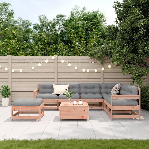 vidaXL Set Divani Giardino 8 pz con Cuscini Legno Massello di Douglas
