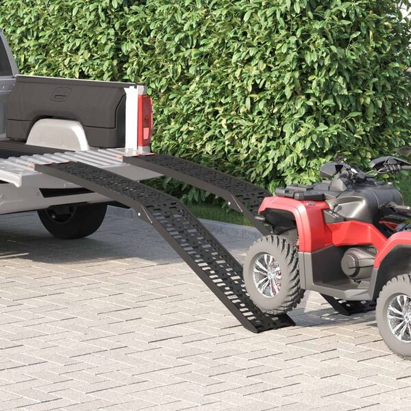 vidaXL Ramp di Carico 2 pcs Nero 222 x 29 x 14 cm Alluminio