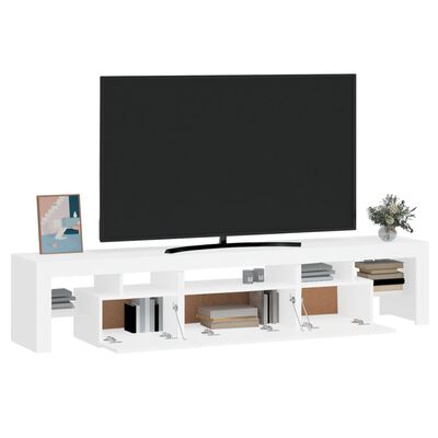 vidaXL Mobile Porta TV con Luci LED Bianco 200x36,5x40 cm