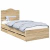 vidaXL Struttura del letto con cassetto Rovere Sonoma 90 x 200 cm