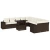 vidaXL Set Divani da Giardino 11 pz con Cuscini Polyrattan Marrone