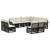 vidaXL Set Divano da Giardino 11 pz Nero polyrattan