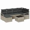 vidaXL Set di divani 7 pz Grigio chiaro polyrattan