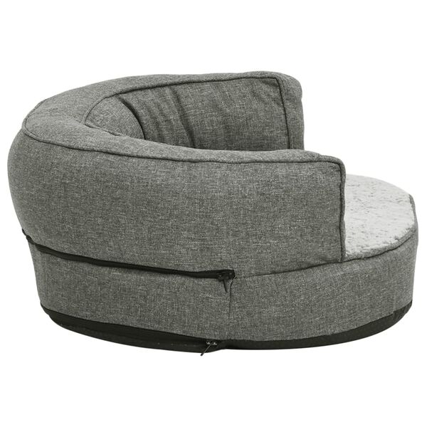 vidaXL Materasso Ergonomico per Cani 75x53 cm Pile Effetto Lino Grigio