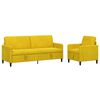 vidaXL Set di Divani con Storage 2 pz Giallo Poliestere
