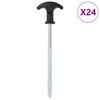 vidaXL Picchetti per Tenda 24 pz 17 cm &Oslash;7 mm in Acciaio Zincato