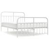 vidaXL Giroletto con Testiera e Pediera Metallo Bianco 150x200 cm