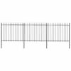 vidaXL Recinzione da Giardino con Punta a Lancia in Acciaio 504x150 cm Nero