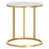 vidaXL Tavolino Oro e Marmo Bianco 45 cm in Vetro Temperato