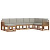 vidaXL Set di divani da esterno 8 pz Grigio Naturale e Chiaro