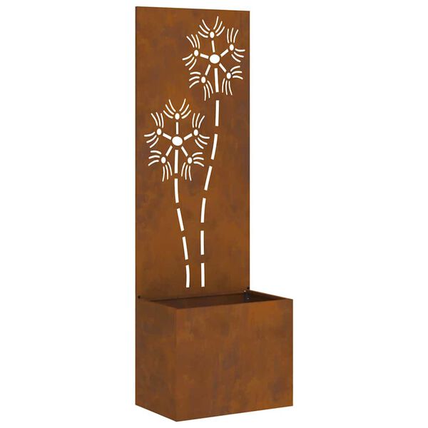 vidaXL Schermo per privacy in giardino Floreale Ruggine 50 x 140 cm