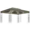 vidaXL Gazebo con Luci LED a Stringa 3x4 m Grigio Talpa