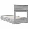 vidaXL Letto con Contenitore con testiera Grigio Sonoma 90 x 200 cm