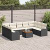 vidaXL Set Divano da Giardino con cuscino 10 pcs Nero polyrattan