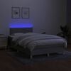 vidaXL Letto a Molle Materasso e LED Grigio Chiaro 120x200 cm Tessuto