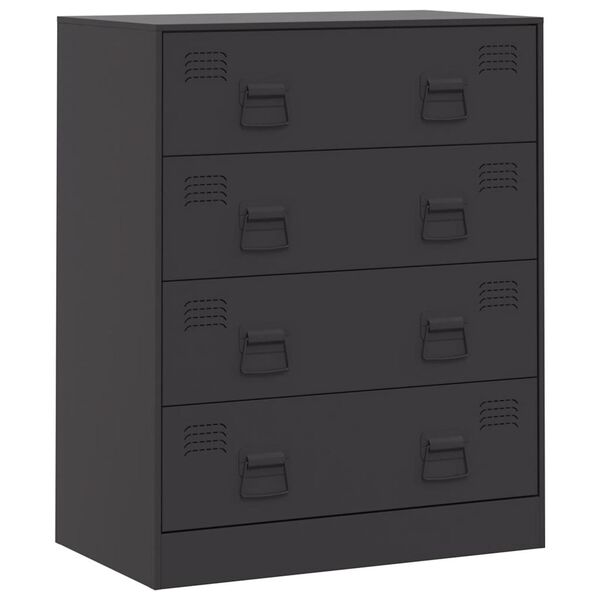 vidaXL Credenza Nera 67x39x83 cm in Acciaio