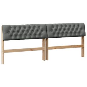 vidaXL Testiera imbottita Grigio scuro 200 cm Pino massello
