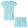 vidaXL Pigiama da Bambina a Maniche Corte Blu 128