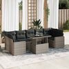 vidaXL Set Divano da Giardino 8 pz con Cuscini Grigio in Polyrattan