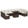 vidaXL Set Divano da Giardino 11 pz Marrone polyrattan