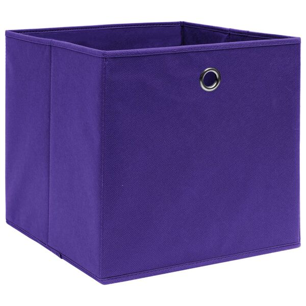 vidaXL Scatole Portaoggetti 10pz Viola 32x32x32 cm Tessuto