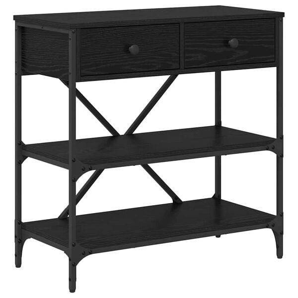 vidaXL Tavolo consolle Rovere Nero 100 x 34,5 x 75 cm legno