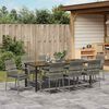 vidaXL Set da Pranzo per Giardino con cuscino 9 pcs Grigio polyrattan