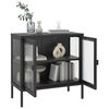 vidaXL Credenza Nera 70x35x70 cm Vetro e Acciaio